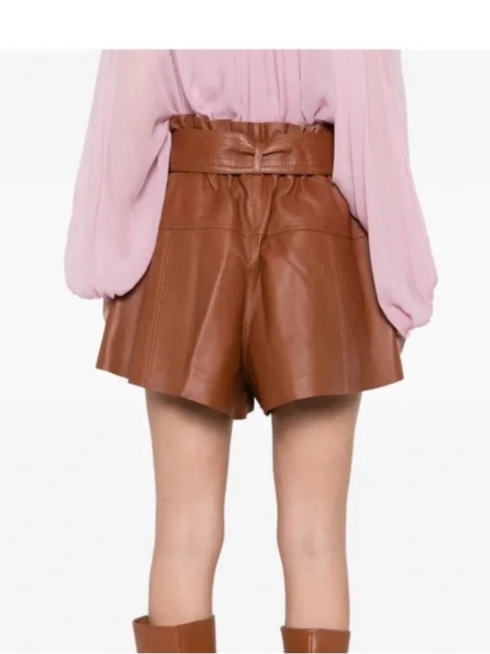Zimmermann High-Waist lamb skin Paperbag Skirt - Picture 5 of 5